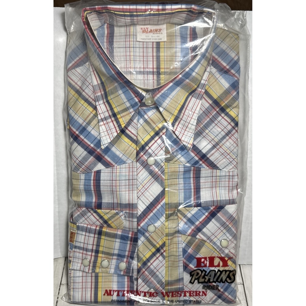ELY Plains Rider Authentic Western Shirt  Pearl Snaps Rockabilly New In Package